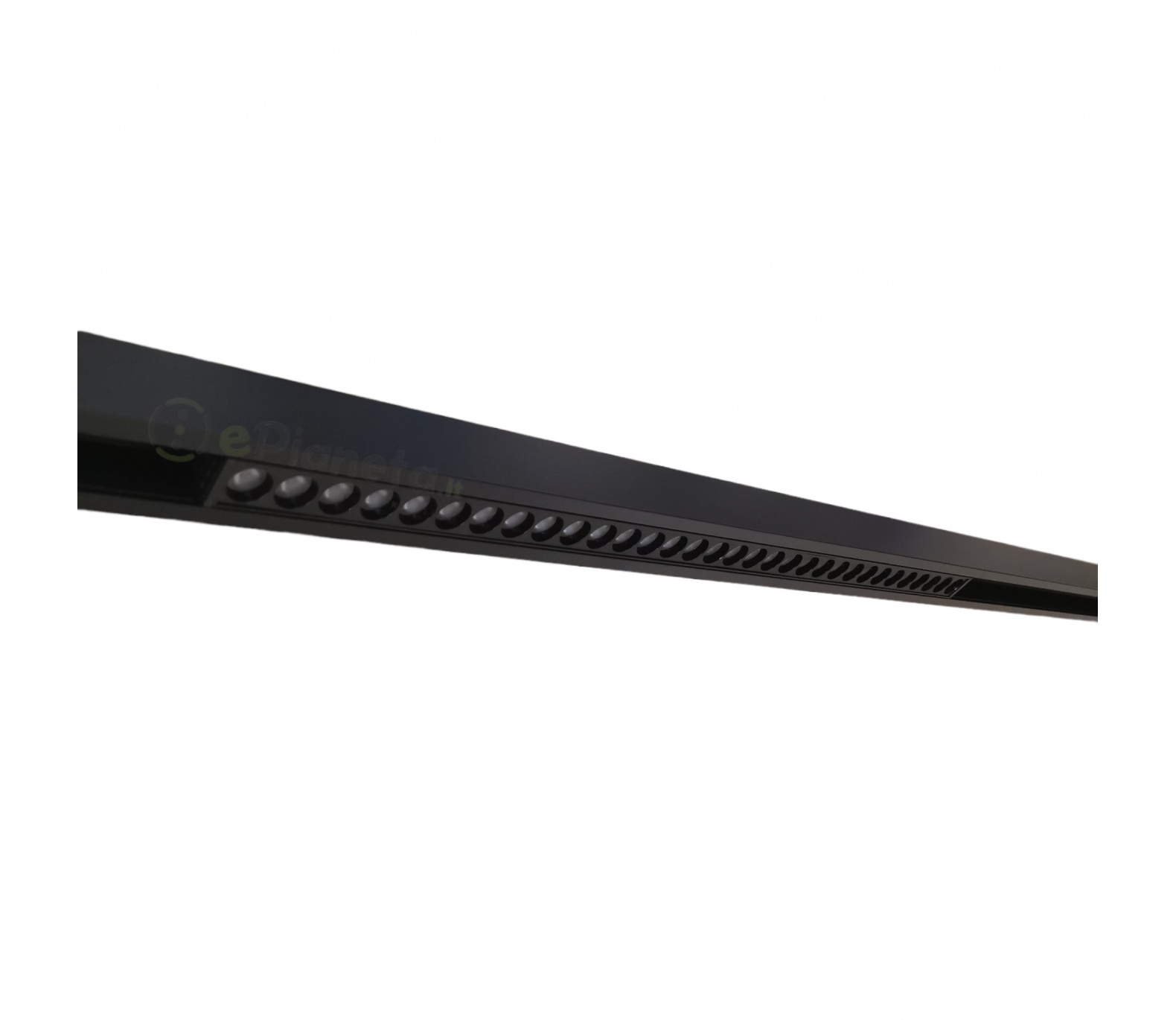 Faretto proiettore lineare barra led cob 24W nero magnetico per binario monofase 48V luce calda naturale bianca
