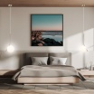 Lampadario sospeso oro con una sfera 20cm in vetro bianco design moderno minimal attacco G9