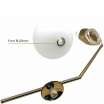 Lampadario sospeso oro con una sfera 20cm in vetro bianco design moderno minimal attacco G9