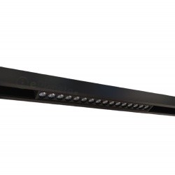 Faretto proiettore lineare barra led cob 18W nero magnetico per binario monofase 48V luce calda naturale bianca