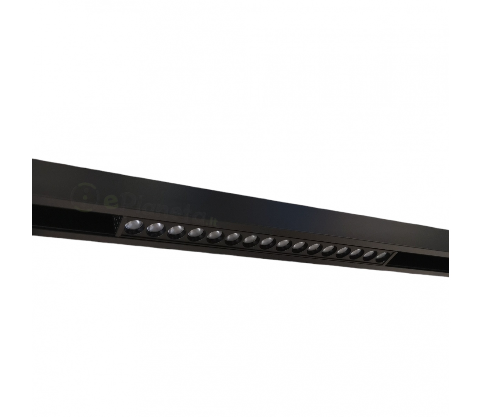 Faretto proiettore lineare barra led cob 18W nero magnetico per binario monofase 48V luce calda naturale bianca