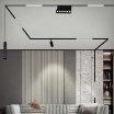 Faretto proiettore lineare led 24W nero magnetico rettangolare per binario monofase 48V direzionabile luce calda naturale bianca