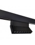 Faretto proiettore lineare led 10W nero magnetico rettangolare per binario monofase 48V direzionabile luce calda naturale bianca