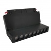 Faretto proiettore lineare led 10W nero magnetico rettangolare per binario monofase 48V direzionabile luce calda naturale bianca