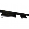 Faretto proiettore lineare led 10W nero magnetico rettangolare per binario monofase 48V direzionabile luce calda naturale bianca