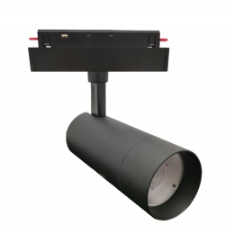 Faretto proiettore led 24W nero magnetico orientabile per binario 48V direzionabile luce calda naturale bianca
