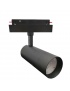 Faretto proiettore led 24W nero magnetico orientabile per binario monofase 48V direzionabile luce calda naturale bianca