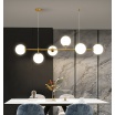 Lampadario a sospensione oro argento con 6 sfere bolle bianche in vetro attacco led G9