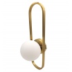 Applique da parete con sfera in vetro bianco ovale metallo Oro attacco G9 lampada design moderno minimal