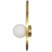 Applique da parete con sfera in vetro bianco ovale metallo Oro attacco G9 lampada design moderno minimal