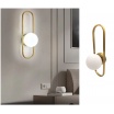 Applique da parete con sfera in vetro bianco ovale metallo Oro attacco G9 lampada design moderno minimal
