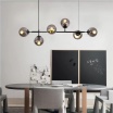 Lampadario sospensione bolle 6 sfere attacco E27 trasparenti in vetro lampada da soffitto in metallo oro argento moderno