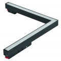 Faro angolare 24W nero da incasso per binario magnetico 48V elettrificato angolo luce led calda naturale