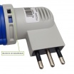 Adattatore da civile a industriale con spina presa CEE 2P + T 16A 230V 90°