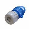 Spina industriale volante 230V CEE 6H 2P + T 16A IP44 per esterno impermeabile blu