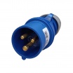 Spina industriale volante 230V CEE 6H 2P + T 16A IP44 per esterno impermeabile blu