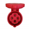 Presa industriale volante 400V CEE 6H 3P + T 16A IP44 per esterno impermeabile rosso