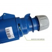 Presa industriale volante 230V CEE 6H 2P + T 32A IP44 per esterno impermeabile blu