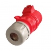 Presa industriale volante 400V CEE 6H 3P + T 32A IP44 per esterno impermeabile rosso