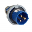 Spina industriale volante 230V CEE 6H 2P + T 16A IP67 per esterno impermeabile blu