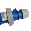 Spina industriale volante 230V CEE 6H 2P + T 16A IP67 per esterno impermeabile blu