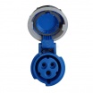 Presa industriale volante 230V CEE 6H 2P + T 16A IP67 per esterno impermeabile blu