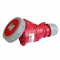 Presa industriale volante 400V CEE 6H 3P + T 16A IP67 per esterno impermeabile rosso