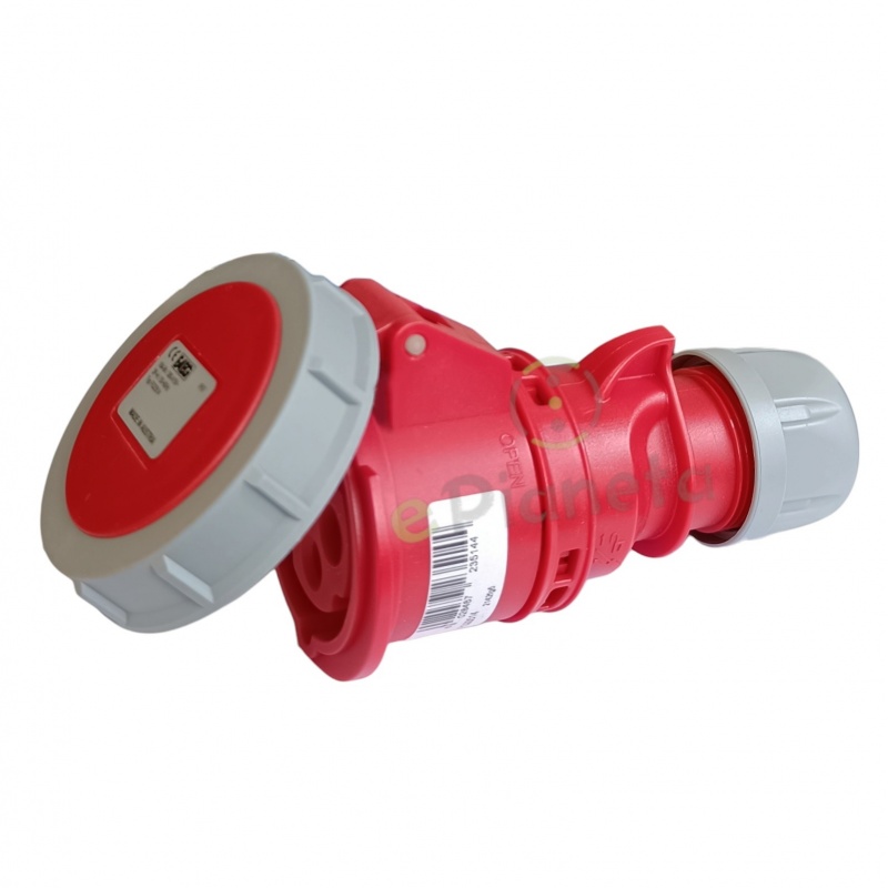 Presa industriale volante 400V CEE 6H 3P + T 16A IP67 per esterno impermeabile rosso