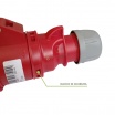 Presa industriale volante 400V CEE 6H 3P + T 16A IP67 per esterno impermeabile rosso