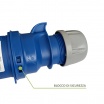 Spina industriale volante 230V CEE 6H 2P + T 32A IP44 per esterno impermeabile blu