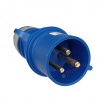 Spina industriale volante 230V CEE 6H 2P + T 32A IP44 per esterno impermeabile blu