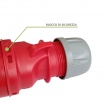 Spina industriale volante 400V CEE 6H 3P + T 32A IP44 per esterno impermeabile rosso