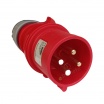 Spina industriale volante 400V CEE 6H 3P + T 32A IP44 per esterno impermeabile rosso