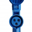 Multipresa industriale CEE 6H con spina 3 prese 2P + T 16A 230V IP44 impermeabile per esterno blu
