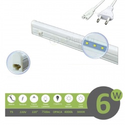 Barra led T5 6w 45cm sottopensile 220V lampada cucina con interruttore collegabile in serie luce naturale calda