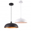 Lampadario a sospensione industriale a campana 45cm in metallo con attacco E27 vintage per salotto cucina bianco nero
