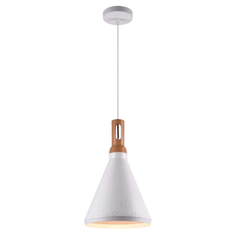 Lampadario a sospensione industriale a cono stretto in metallo nero bianco con attacco E27 per cucina salotto