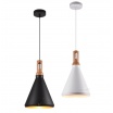 Lampadario a sospensione industriale a cono stretto in metallo nero bianco con attacco E27 per cucina salotto