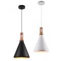 Lampadario a sospensione industriale a cono stretto in metallo nero bianco con attacco E27 per cucina salotto