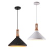 Lampadario a sospensione industriale a cono triangolo in metallo nero bianco con attacco E27 per cucina salotto