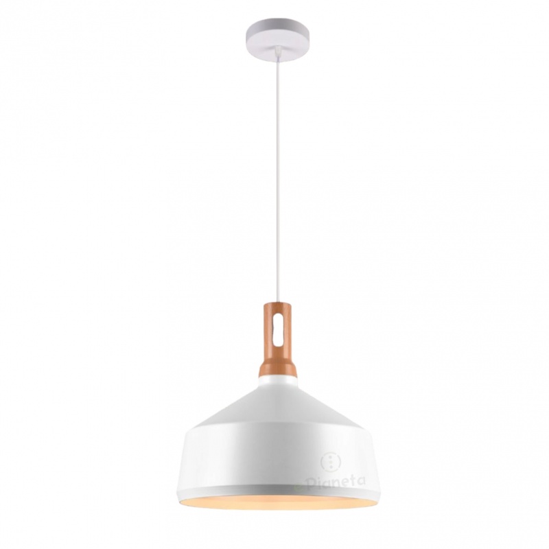 Lampadario a sospensione industriale a cupola campana nero bianco in metallo con attacco E27 per cucina salotto semplice