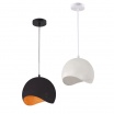 Lampadario a sospensione industriale a semi cerchio ampolla in metallo con attacco E27 nero bianco moderno per salotto cucina