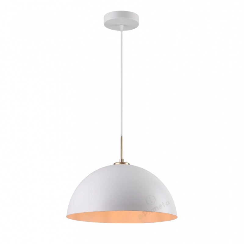 Lampadario stile industriale sospeso a campana in metallo con attacco E27 semplice per salotto cucina nero bianco