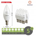 X10 Lampadina led 5w E14 oliva trasparente attacco piccolo luce bianco calda Mapam