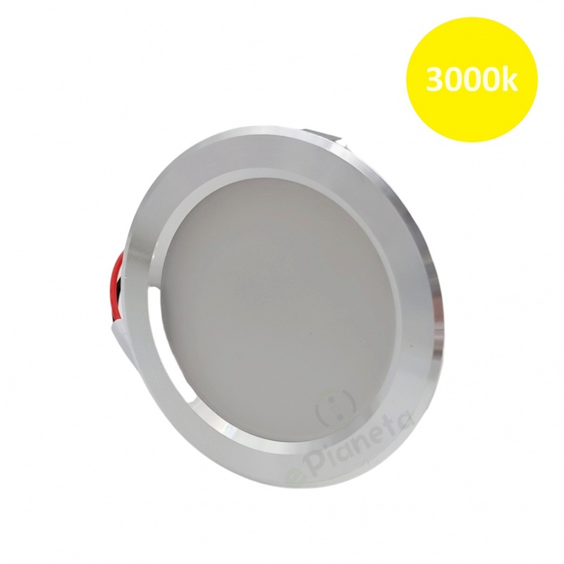 Faretto led luce cappa cucina 3W 220V da incasso argento alluminio slim per mobili