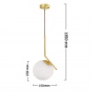 Lampadario a sospensione con sfera in vetro E27 oro design moderno minimal