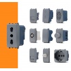 Frutti elettrici compatibili con supporti Vimar Arké grigio scuro interruttore presa pulsante schuko deviatore