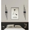 Applique led 23W nero 3 stecche bastoni lineare design moderno luce naturale calda a parete