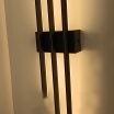 Applique led 23W nero 3 stecche bastoni lineare design moderno luce naturale calda a parete