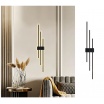 Applique led 23W nero 3 stecche bastoni lineare design moderno luce naturale calda a parete